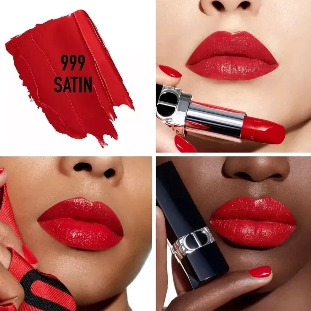NEW ROUGE DIOR COUTURE LIPSTICK in 999 ICONIC CLASSIC RED(Satin Finish)